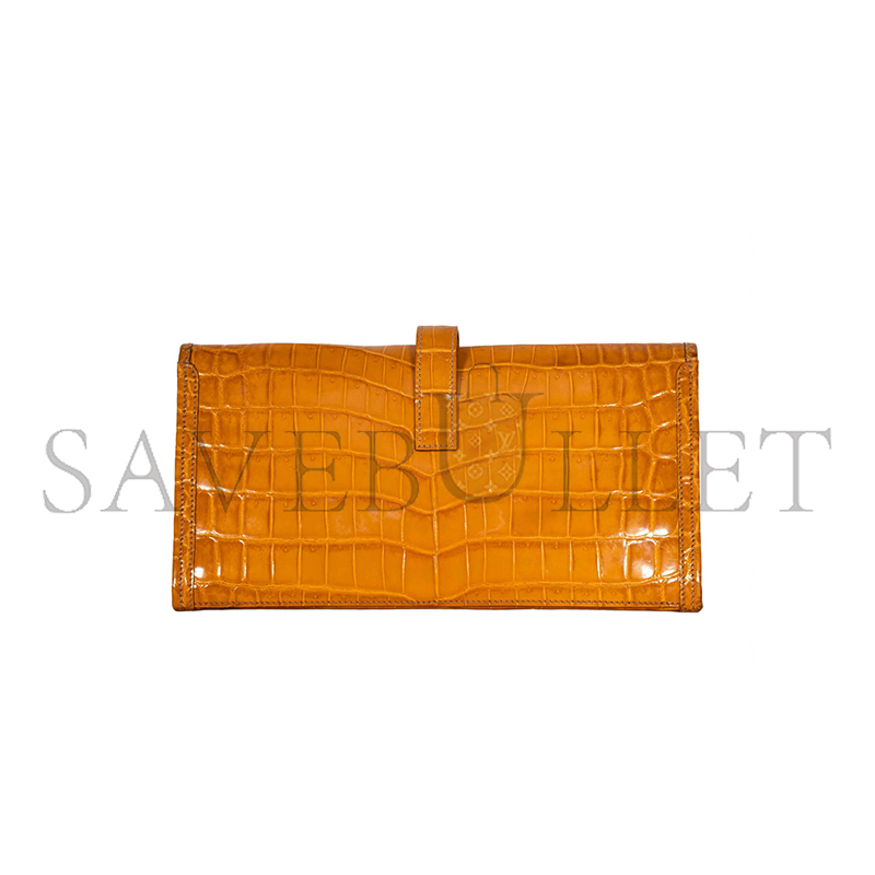 HERMES MASTER JIGE ELAN CLUTCH 29 CROCODILE ORANGE (29*15*3cm)